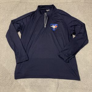 UNDER ARMOUR TORONTO BLUE JAYS MLB BASEBALL 1/4 ZIP JERSEY SWEATSHIRT Sz Mens 2X